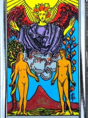 Cool Lovers Tarot Card Cigarette Case With Built In Butane Lighter